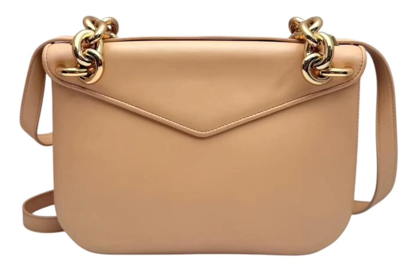 Bottega Veneta Mount Medium Envelope Chain Bag - Smooth Calfskin - Almond/Beige