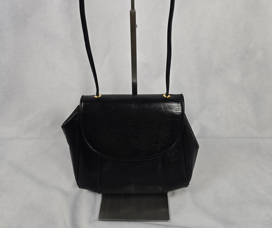 YSL Black Exotic Leather Shoulder Bag